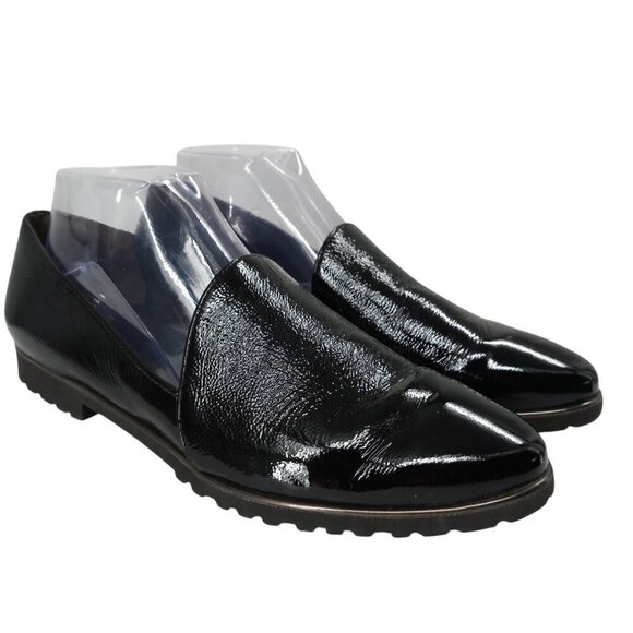 Paul Green Shoes - Paul Green Patent Leather Black Loafers Size UK 6 US 8.5 Slip On Uptown Almond